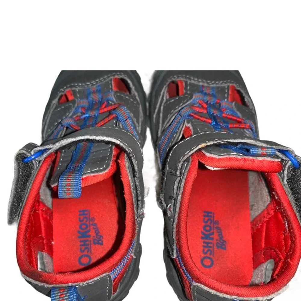 Oshkosh B'gosh Boys Toddler Size 9 Everyday Sandal Blue Gray Red Adjustable